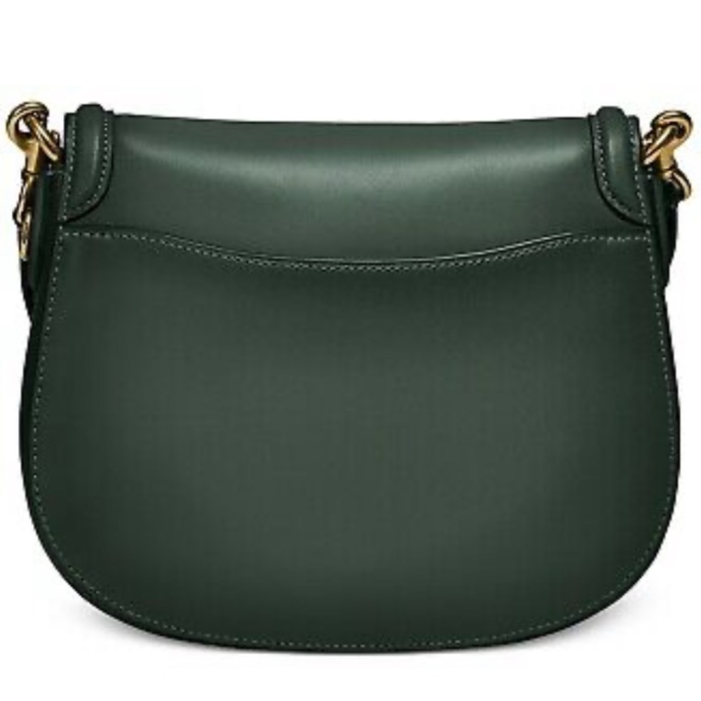 Coach B4 Amazon Green Beat Glovetanned Leather Saddle Bag NWT Crossbody Shoulder - Picture 2 of 7